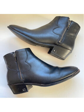 Coach Dani Ankle Bootie Black Leather Boot Western Vibe 7.5